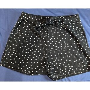 Rene Ricci Black Polka Dot Shorts‎ with Tie Waist - Women's Size L